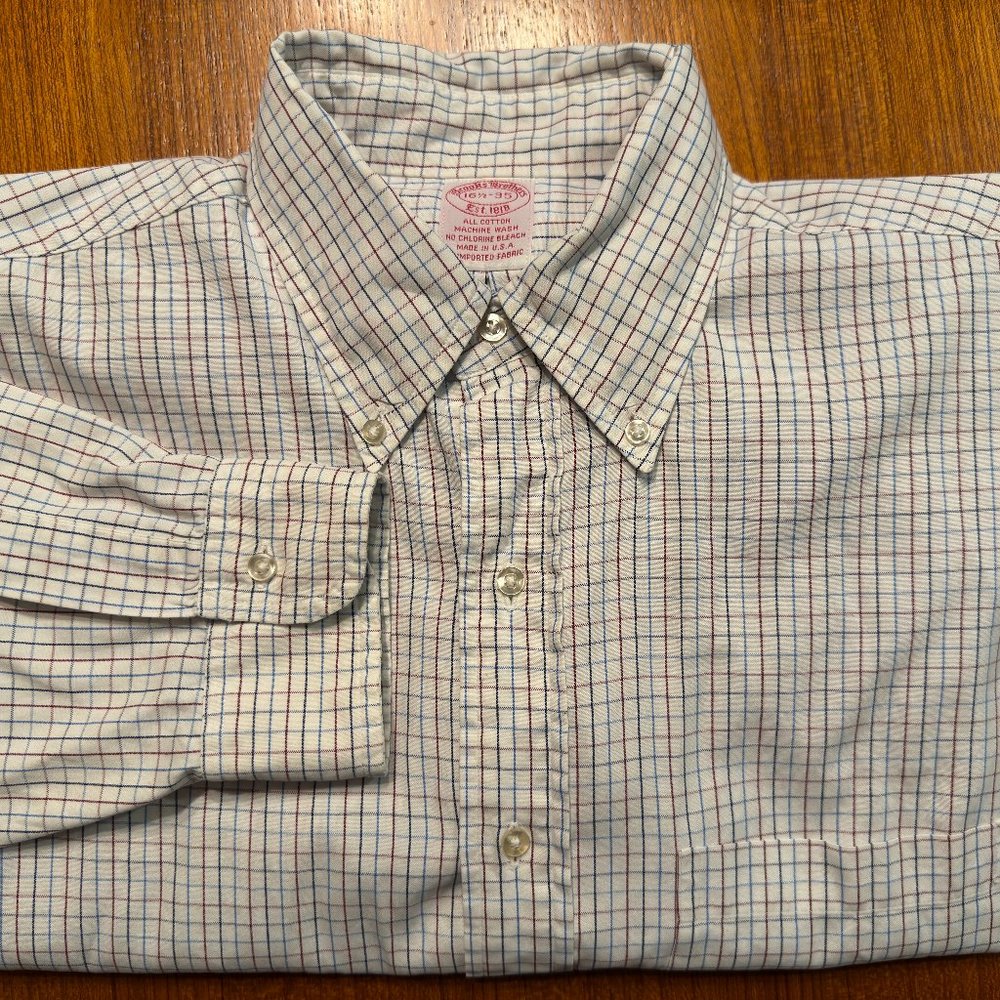 Brooks Brothers 16.5 XL MiUSA Button Down Collar Dress Shirt EUC